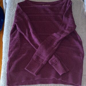 LOFT Rich Plum Crew Neck Sweater